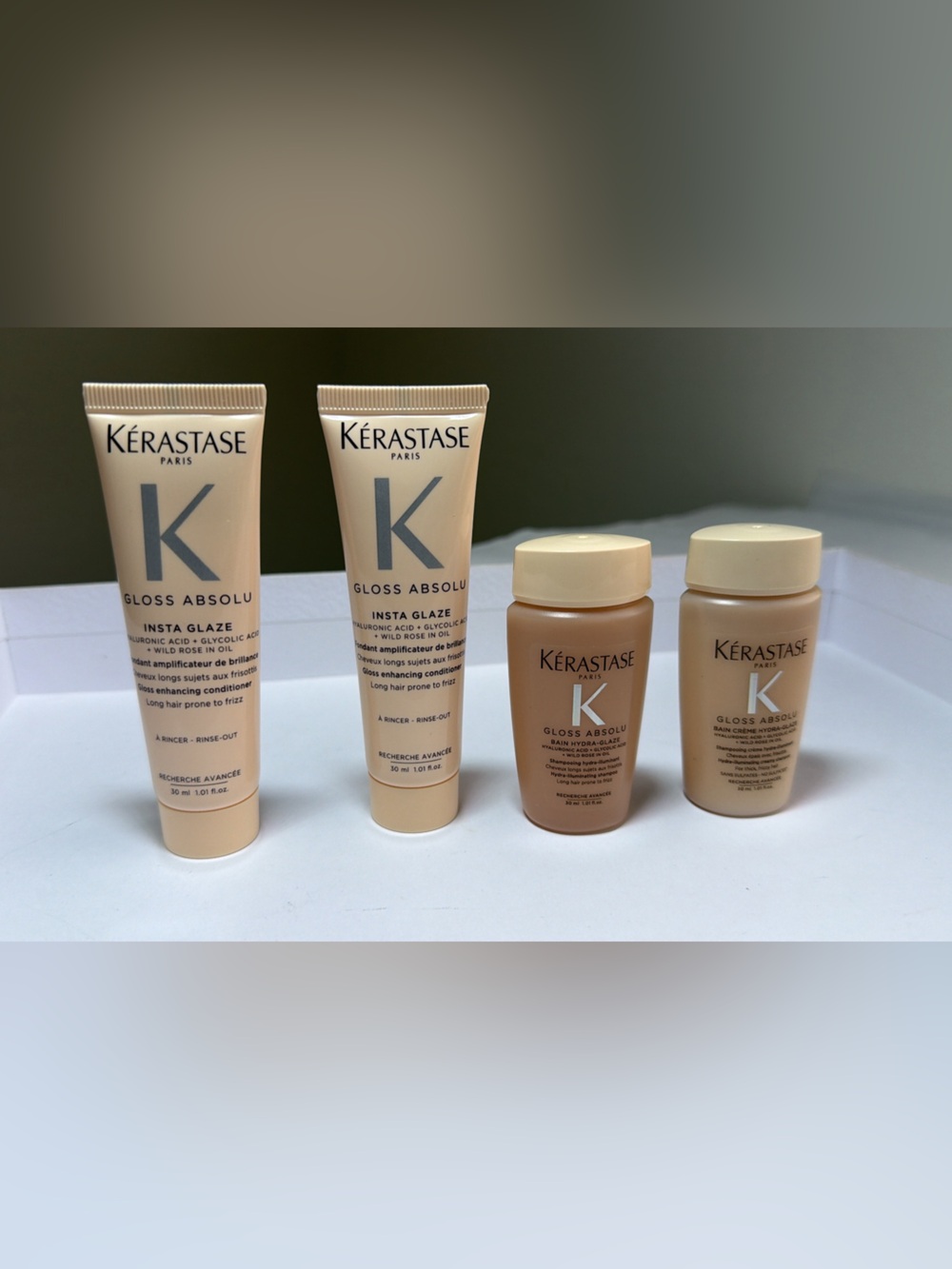 New,unused Kerastase Gloss Absolu Insta-Glaze set. Travel & mini size